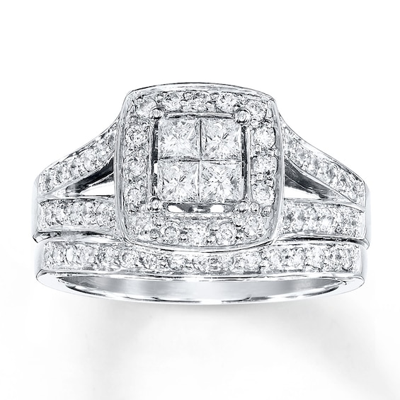 Previously Owned Bridal Set 1 ct tw Diamonds 14K White Gold