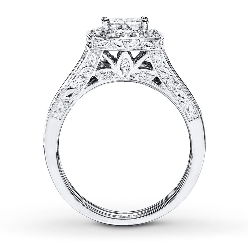 Main Image 2 of Previously Owned Bridal Set 1 ct tw Diamonds 14K White Gold