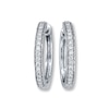 Previously Owned Diamond Hoop Earrings 1/2 ct tw 14K White Gold