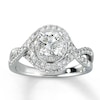 Thumbnail Image 1 of Previously Owned Diamond Engagement Ring 1-1/5 ct tw Round-cut 14K White Gold