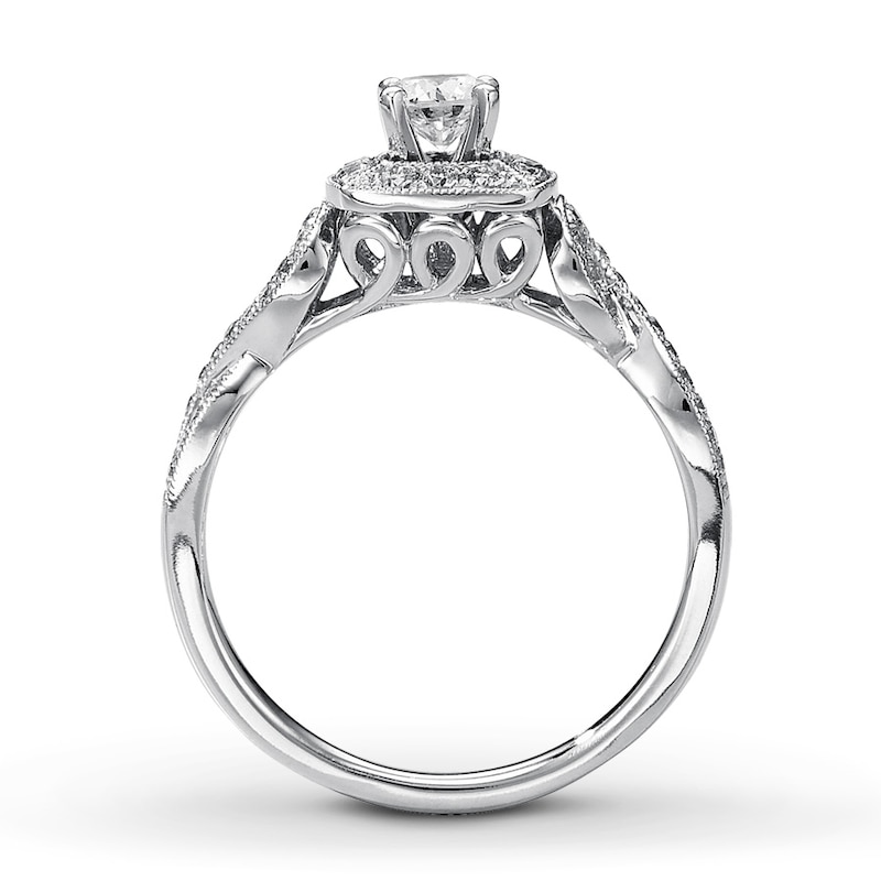 Main Image 2 of Previously Owned Diamond Engagement Ring 5/8 ct tw Round-cut 14K White Gold