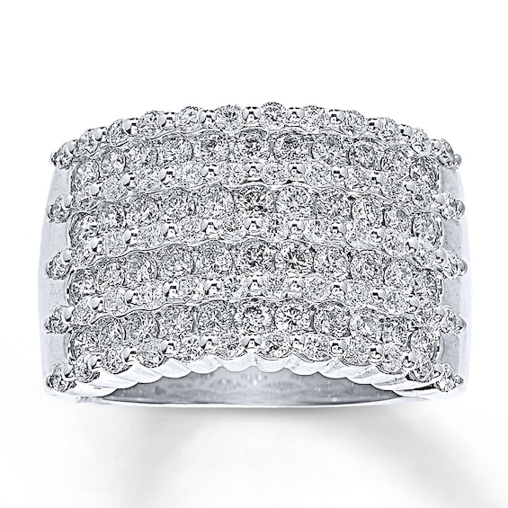 Previously Owned Diamond Anniversary Ring 2 ct tw Round-cut 14K White Gold
