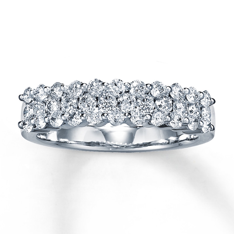 Main Image 1 of Previously Owned Diamond Anniversary Ring 1 ct tw Round-cut 14K White Gold