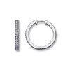 Thumbnail Image 1 of Previously Owned Diamond Hoop Earrings 1/4 ct tw Round-Cut 10K White Gold