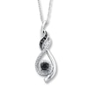 Thumbnail Image 1 of Previously Owned Black Diamond Necklace 3/8 ct tw Diamonds 10K White Gold 18&quot;