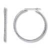 Thumbnail Image 1 of Previously Owned Diamond Hoop Earrings 1/4 ct tw 10K White Gold