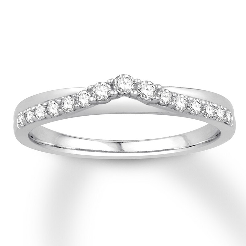 Main Image 1 of Previously Owned Diamond Wedding Band 1/4 ct tw Round-cut 14K White Gold