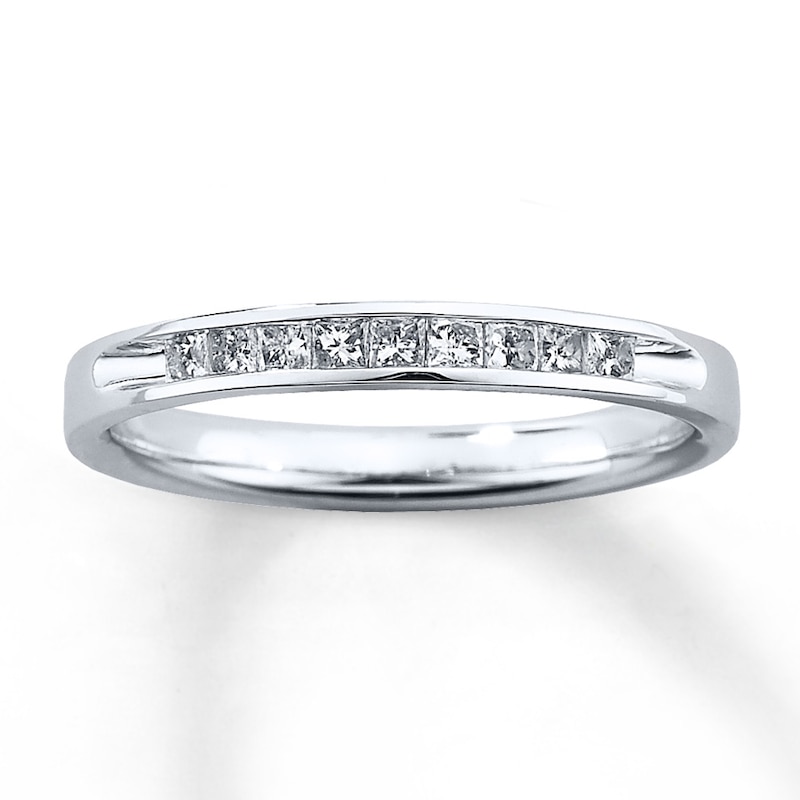 Main Image 1 of Previously Owned Anniversary Band 1/4 ct tw Princess-cut Diamonds 10K White Gold