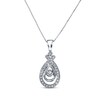 Thumbnail Image 1 of Previously Owned Previously Owned Diamond Teardrop Necklace 1/10 ct tw Round-cut Sterling Silver