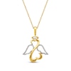 Thumbnail Image 1 of Previously Owned Diamond Angel/Heart Necklace 1/15 cttw 14K Yellow Gold 18&quot;