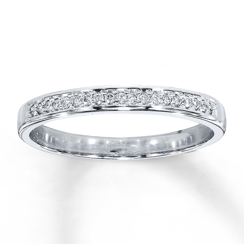 Main Image 1 of Previously Owned Diamond Anniversary Band 1/10 ct tw Round-Cut 10K White Gold