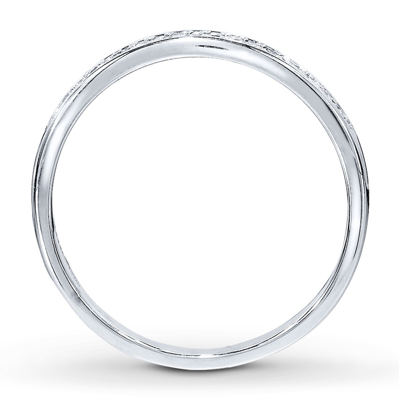 Main Image 2 of Previously Owned Diamond Anniversary Band 1/10 ct tw Round-Cut 10K White Gold