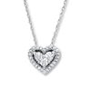 Thumbnail Image 1 of Previously Owned Diamond Heart Necklace 1/4 ct tw Round-cut 10K White Gold 18&quot;