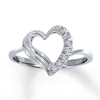 Thumbnail Image 1 of Previously Owned Diamond Heart Ring 1/20 ct tw Round-cut 10K White Gold