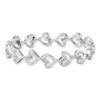 Previously Owned Diamond Heart Bracelet 1/8 ct tw Round-cut Sterling Silver