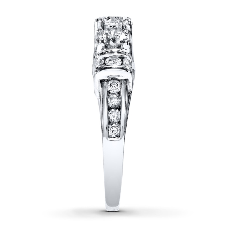 Main Image 3 of Previously Owned Three-Stone Ring 1-3/4 ct tw Round-cut Diamonds 14K White Gold