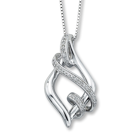 Previously Owned Diamond Necklace 1/8 ct tw Round-Cut Sterling Silver