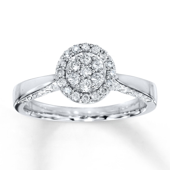 Previously Owned Diamond Engagement Ring 1/3 ct tw Round-Cut 10K White Gold