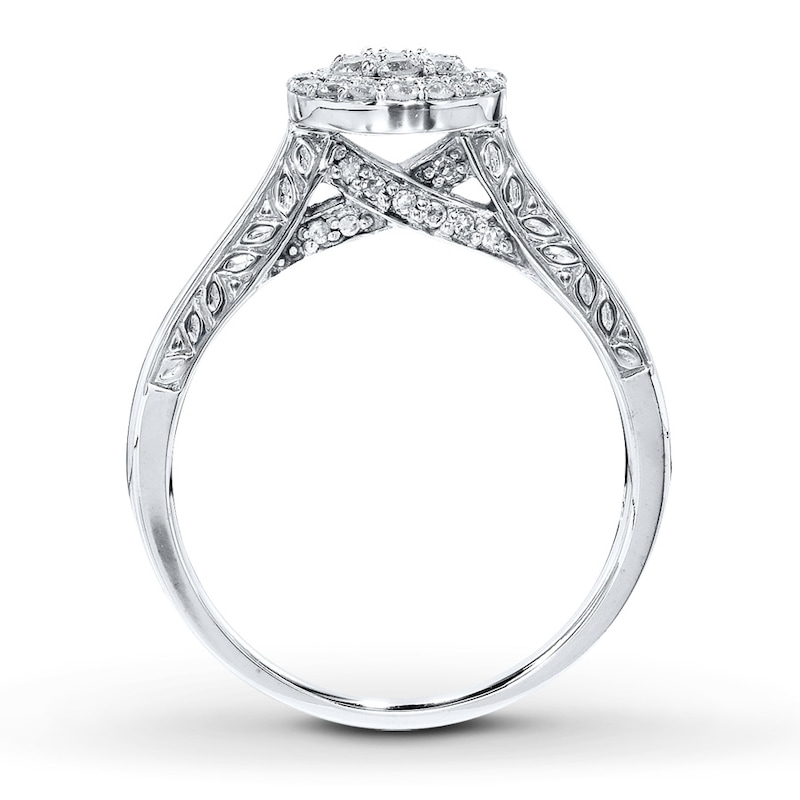 Main Image 2 of Previously Owned Diamond Engagement Ring 1/3 ct tw Round-Cut 10K White Gold
