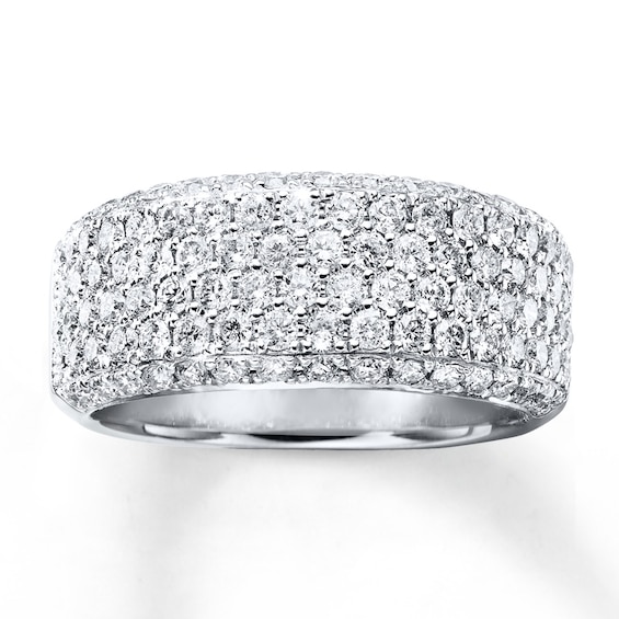 Previously Owned Diamond Anniversary Ring 1-1/2 ct tw Round-cut 14K White Gold