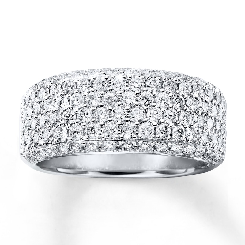 Main Image 1 of Previously Owned Diamond Anniversary Ring 1-1/2 ct tw Round-cut 14K White Gold