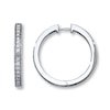 Thumbnail Image 1 of Previously Owned Diamond Hoop Earrings 1 ct tw Round-cut 14K White Gold
