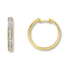 Thumbnail Image 1 of Previously Owned Diamond Hoop Earrings 1/4 ct tw Round-Cut 10K Yellow Gold