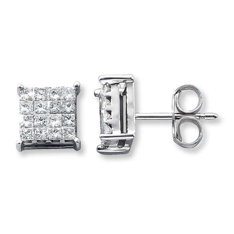 Main Image 1 of Previously Owned Earrings 5/8 ct tw Diamonds 14K White Gold