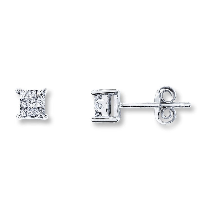 Main Image 1 of Previously Owned Earrings 1/5 ct tw Diamonds 10K White Gold