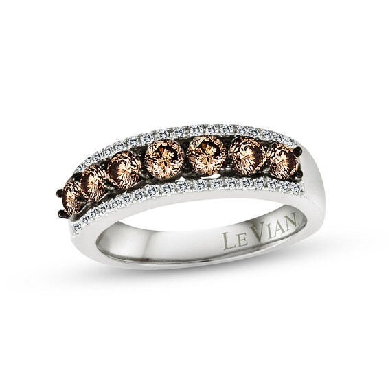 Previously Owned Le Vian Chocolate Diamond Ring 1 ct tw Round 14K Vanilla Gold