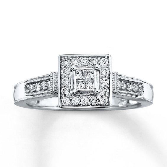 Previously Owned Ring 1/4 ct tw Diamonds 10K White Gold | Kay