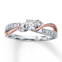 Previously Owned Diamond Engagement Ring 3/8 ct tw Round-cut 14K Two-Tone Gold