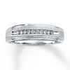 Thumbnail Image 0 of Previously Owned Men's Diamond Wedding Band 1/10 ct tw Round-cut 10K White Gold