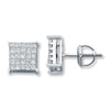 Thumbnail Image 1 of Previously Owned Diamond Earrings 1 ct tw Princess-Cut 14K White Gold