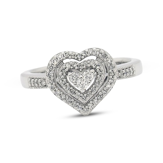 Previously Owned Diamond Heart Ring 1/4 ct tw Round-cut 10K White Gold