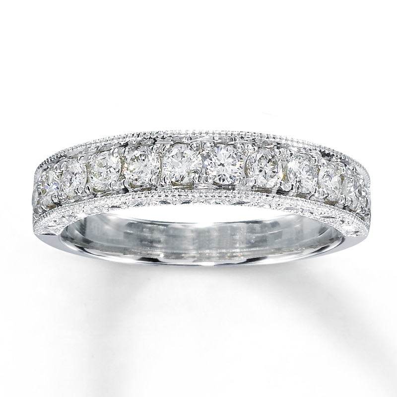 Main Image 1 of Previously Owned Diamond Anniversary Band 5/8 ct tw Round-cut 14K White Gold