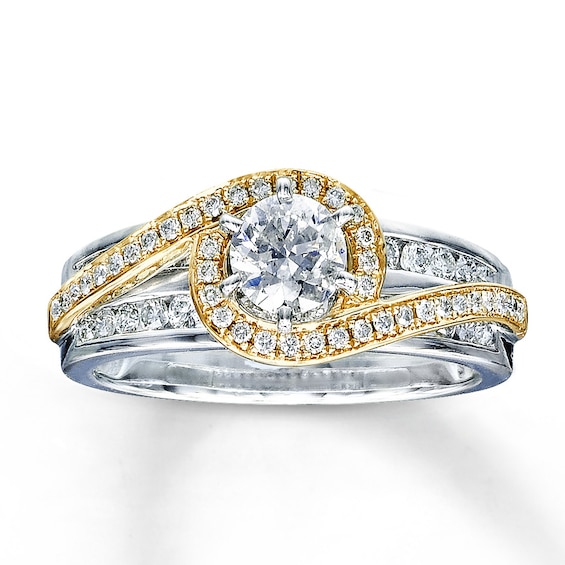 Previously Owned Diamond Engagement Ring 7/8 ct tw Round-cut 14K Two-Tone Gold