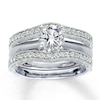 Thumbnail Image 2 of Previously Owned Diamond Enhancer Ring 1/2 ct tw Round-cut 14K White Gold
