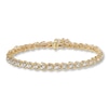 Previously Owned Diamond Bracelet 1-1/2 ct tw Round-cut 10K Yellow Gold 7.25"