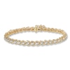 Thumbnail Image 1 of Previously Owned Diamond Bracelet 1-1/2 ct tw Round-cut 10K Yellow Gold 7.25"