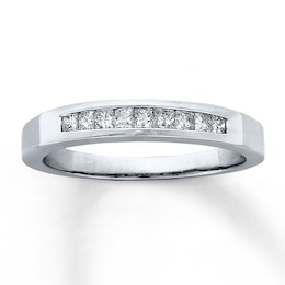 Previously Owned Anniversary Ring 1/4 ct tw Princess-cut Diamonds 14K White Gold
