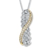 Thumbnail Image 1 of Previously Owned Diamond Necklace 1 ct tw Round-cut 14K Two-Tone Gold