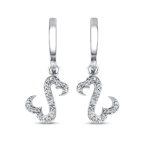 Previously Owned Open Hearts Earrings 1/8 ct tw Diamonds Sterling Silver