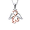 Thumbnail Image 1 of Previously Owned Diamond Angel Necklace 1/20 ct tw Sterling Silver/10K Gold