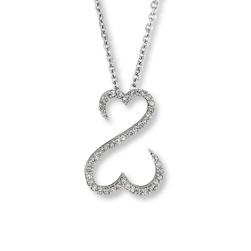 Main Image 2 of Previously Owned Necklace 1/10 ct tw Diamonds 14K White Gold