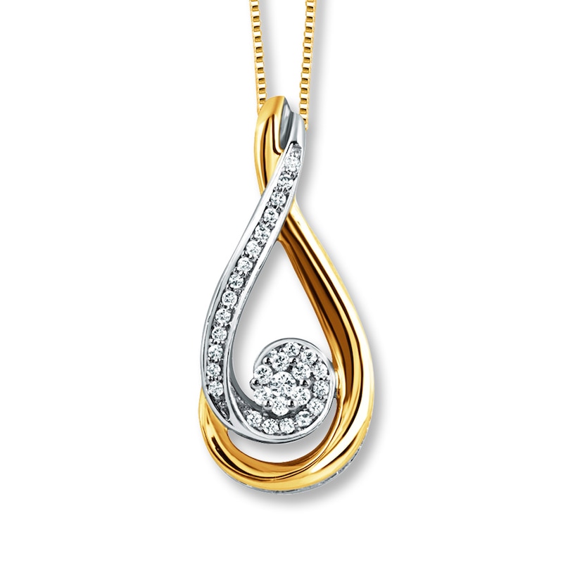 Previously Owned Diamond Necklace 1/6 ct tw Round-cut 10K Yellow Gold