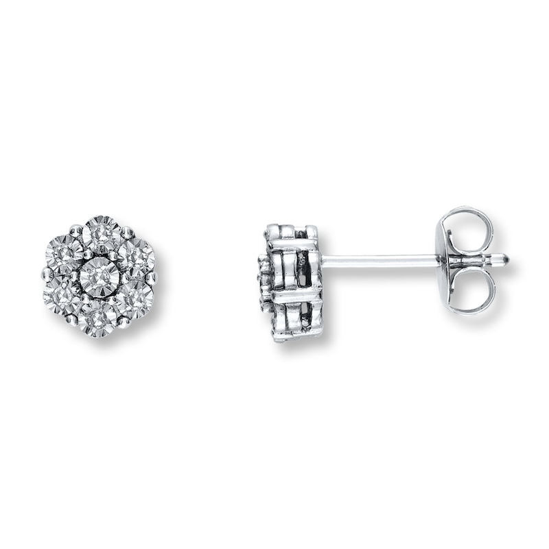 Main Image 1 of Previously Owned Earrings 1/15 ct tw Diamonds Sterling Silver