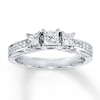Previously Owned 3-Stone Diamond Ring 7/8 ct tw Princess-cut 14K White Gold