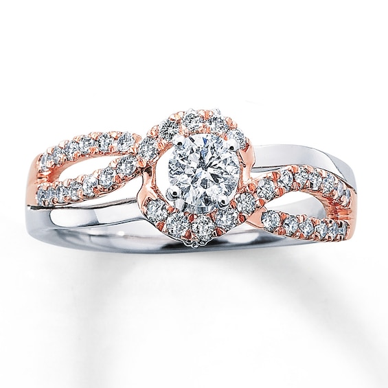Previously Owned Diamond Engagement Ring 5/8 ct tw Round-cut 14K Two-Tone Gold