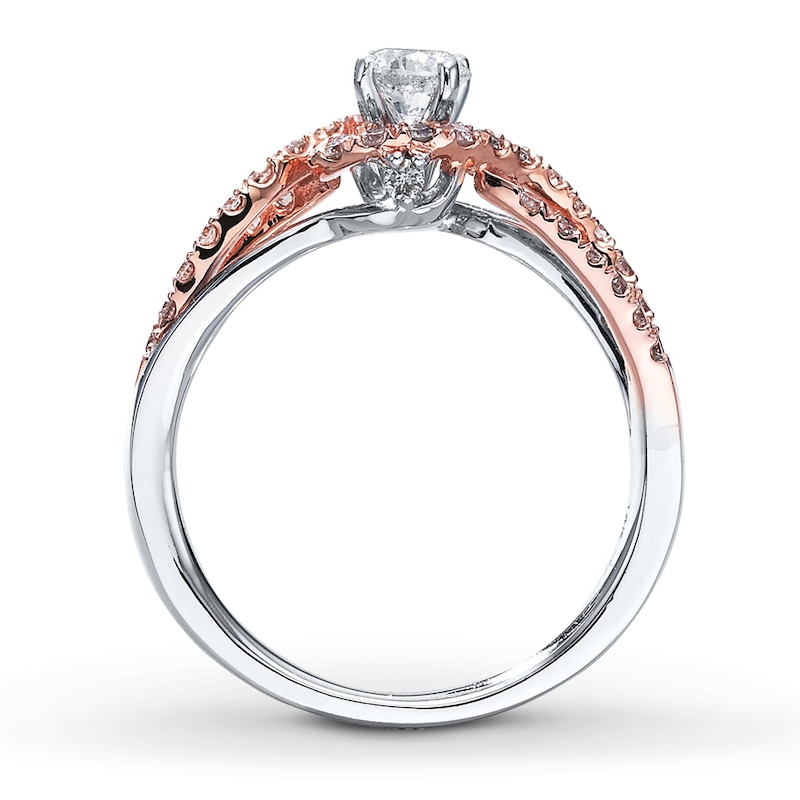 Main Image 2 of Previously Owned Diamond Engagement Ring 5/8 ct tw Round-cut 14K Two-Tone Gold